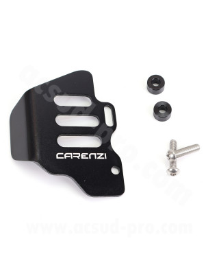 PLATINE DE PROTECTION ALU DE MAITRE CYLINDRE ARRIERE CARENZI EVO ADAPT. MECABOITE 50CC NOIR