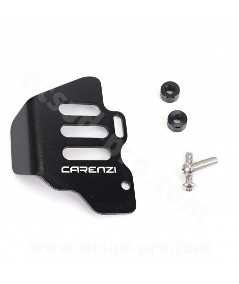 PLATINE DE PROTECTION ALU DE MAITRE CYLINDRE ARRIERE CARENZI EVO ADAPT. MECABOITE 50CC NOIR