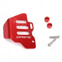 PLATINE DE PROTECTION ALU DE MAITRE CYLINDRE ARRIERE CARENZI EVO ADAPT. MECABOITE 50CC ROUGE