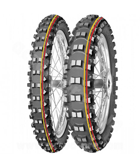 PNEU MOTO 10" 70/100-10 TERRA FORCE -MX SM SOFT MEDIUM 41J ROUGE/JAUNE