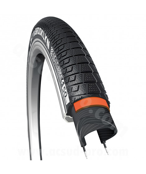 PNEU VELO 20 x 2.40 CARGO/URBAIN/VAE CST BROOKLYN NOIR RENFORT FLANC REFLECHISSANT TRINGLES RIGIDES (60-406)