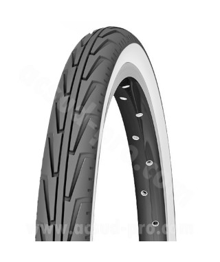 PNEU VELO 24 x 1.75 MICHELIN CITY J BLANC NOIR TRINGLE RIGIDE TR (44-507)