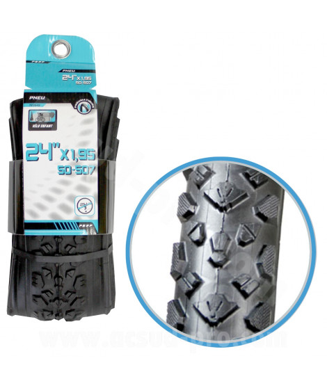 PNEU VELO 24 x 1.95 NOIR TRINGLE SOUPLE TS (50-507)