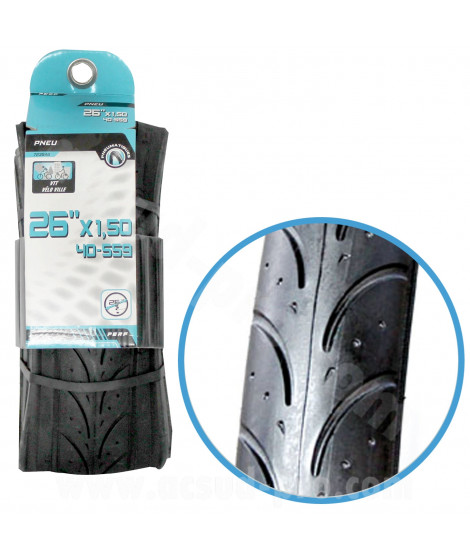 PNEU VELO 26 x 1.50 NOIR TRINGLE SOUPLE TS (40-559)