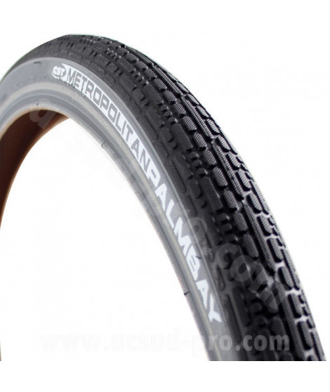 PNEU VELO 26 x 2.35 CST VTC METROPOLITAN PALMBAY BANDE ANTI-CREVAISON NOIR/GRIS TRINGLE RIGIDE TR (60-559)