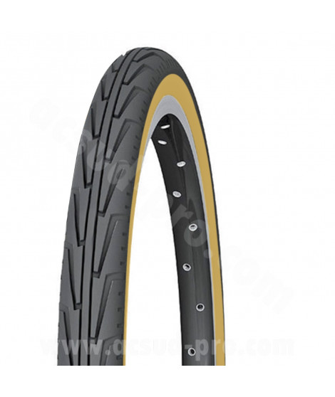 PNEU VELO 450A MICHELIN CITY J BLANC NOIR TRINGLE RIGIDE TR (37-390)