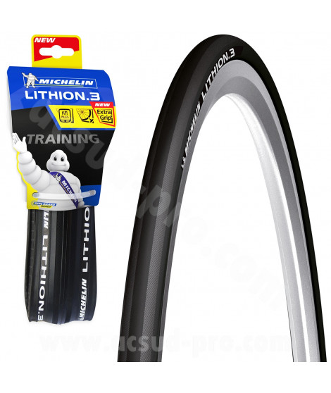 PNEU VELO 700 x 23C MICHELIN LITHION 3 BLACK TRINGLE SOUPLE TS (23-622)