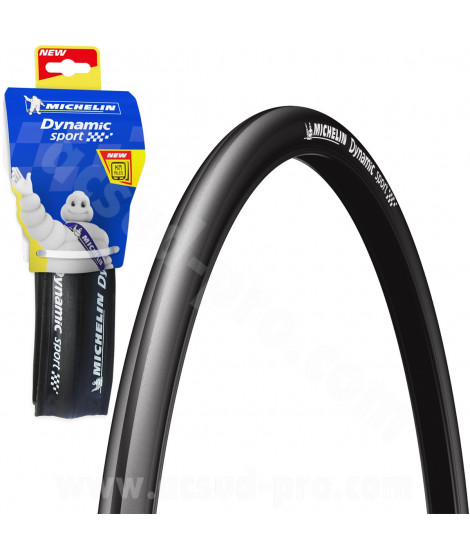 PNEU VELO 700 x 23 MICHELIN DYNAMIC SPORT NOIR 3x30TPI 225G TRINGLE SOUPLE TS (23-622)