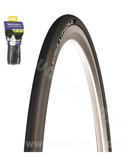 PNEU VELO 700 x 23 MICHELIN LITHION 2 V3 GRIS FONCE 3x60TPI 220g TRINGLE SOUPLE TS (23-622)