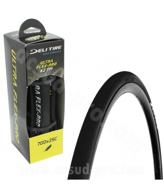 PNEU VELO 700 x 25C DELI SA-205 NOIR TRINGLE SOUPLE TS (25-622)