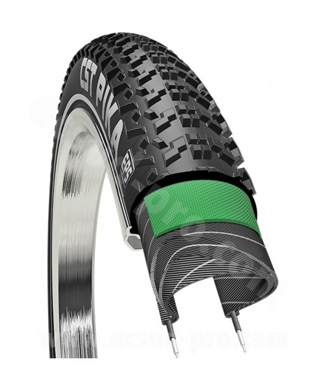 PNEU VELO 700 x 38C CST GRAVEL C1894 PIKA BANDE ANTI-CREVAISON EPS NOIR TRINGLE RIGIDE TR (40-622)