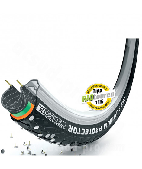 PNEU VELO 700 x 38 CST C1920 PLATINIUM PROTECTOR BANDE ANTI-CREVAISON NOIR TRINGLE RIGIDE TR (40-622)