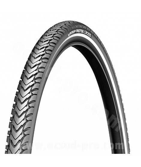 PNEU VELO 700 x 40C (29 x 1.50) MICHELIN PROTEK CROSS 1mm BANDES REFLECHISSANTES E-BIKE READY TRINGLE RIGIDE TR (42-622)