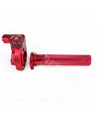 POIGNEE GAZ NOEND TIRAGE HORLOGER ALU CNC ROUGE ANODISE