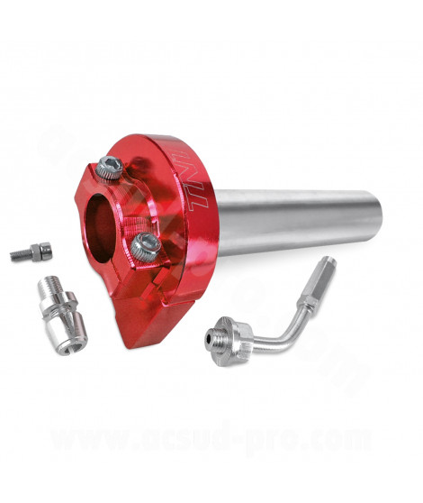 POIGNEE GAZ TIRAGE RAPIDE ALU ROUGE ANODISE