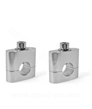 PONTET DE GUIDON NOEND ALU ADAPT. GUIDON Ø22 SILVER  (LA PAIRE)