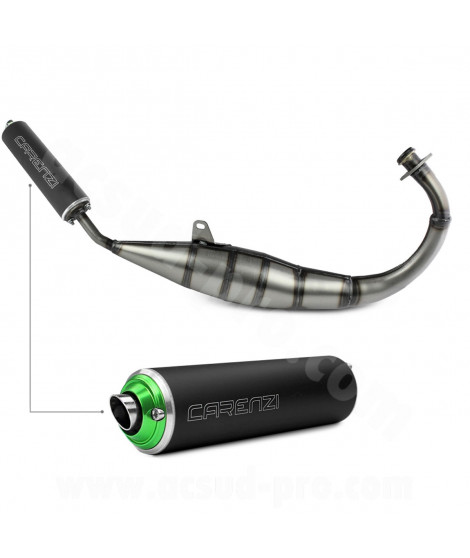 POT D'ECHAPPEMENT MOTO CARENZI DAEMON EVO PASSAGE BAS ADAPT. DERBI SENDA / GILERA SMT