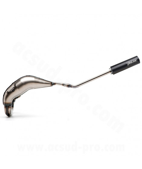 POT D'ECHAPPEMENT YASUNI PASSAGE HAUT-GAUCHE CROSS SILENCIEUX MAX  ALU NOIR ADAPT. DERBI SENDA - DRD RACING TUB 230 TB