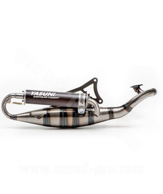POT D'ECHAPPEMENT YASUNI SCOOT R BLACK ADAPT. MBK NITRO - MINARELLI HORIZONTAL (TUB902B)