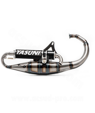 POT D'ECHAPPEMENT YASUNI SCOOT R CARBONE  ADAPT. MBK BOOSTER - MINARELLI VERTICAL (TUB307C)