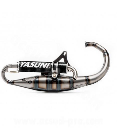 POT D'ECHAPPEMENT YASUNI SCOOT R CARBONE  ADAPT. MBK BOOSTER - MINARELLI VERTICAL (TUB307C)