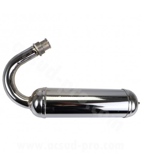POT ECHAPPEMENT CHROME CYCLO ADAPT. MBK 40/51/88  A BRIDE  (NON HOMOLOGUE)