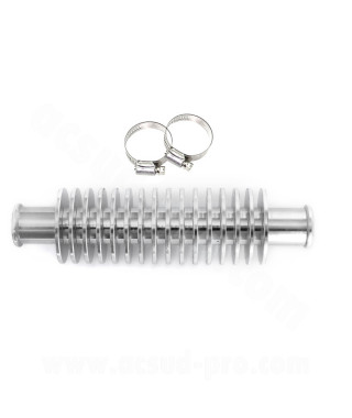 RADIATEUR / REFROIDISSEUR DE DURITE D'EAU ALU CNC ALU FORME ROND SILVER (L : 130 Ø35 (DURITE Ø16mm)