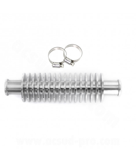 RADIATEUR / REFROIDISSEUR DE DURITE D'EAU ALU CNC ALU FORME ROND SILVER (L : 130 Ø35 (DURITE Ø16mm)