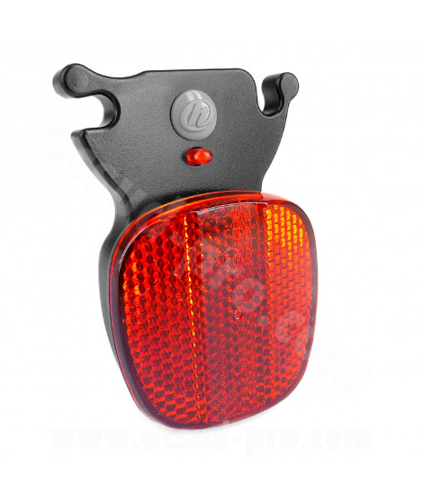 REFLECTEUR ARRIERE HERRMANS HOMOLOGUE FRANCE + 1 LED (ON-OFF-FLASH) FIXATION SUR RAIL DE SELLE