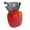 REFLECTEUR ARRIERE HERRMANS HOMOLOGUE FRANCE + 1 LED (ON-OFF-FLASH) FIXATION SUR RAIL DE SELLE