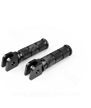 REPOSE PIED MOTO CNC OPM ALU UNIVERSEL NOIR (LIVREE COMPLET AVEC AXE Ø8mm + RESSORT)