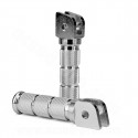 REPOSE PIED MOTO CNC  OPM ALU UNIVERSEL SILVER (LIVREE COMPLET AVEC AXE Ø8mm + RESSORT)