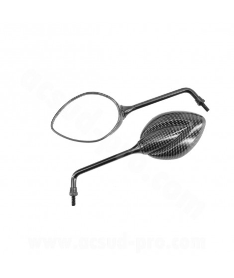 RETROVISEUR ELEGANT TIGE 8mm IMIT CARBONE (LA PAIRE) *