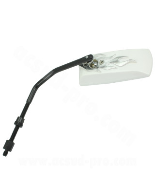 RETROVISEUR FLAMMING REVERSIBLE BLANC/CHROME *