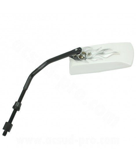 RETROVISEUR FLAMMING REVERSIBLE BLANC/CHROME *
