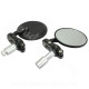 RETROVISEUR NOIR VINTAGE UNIVERSEL (FIXATION EMBOUT DE GUIDON) *