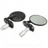 RETROVISEUR NOIR VINTAGE UNIVERSEL (FIXATION EMBOUT DE GUIDON) *