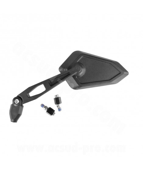 RETROVISEUR PLASTIQUE NOIR REVERSIBLE UNIVERSEL M8 / M10 HOMOLOGUE