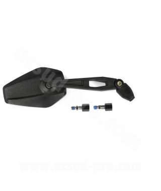 RETROVISEUR PLASTIQUE NOIR REVERSIBLE UNIVERSEL M8 / M10 HOMOLOGUE