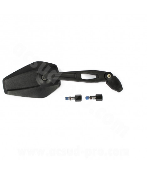 RETROVISEUR PLASTIQUE NOIR REVERSIBLE UNIVERSEL M8 / M10 HOMOLOGUE
