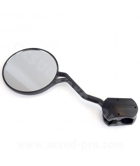 RETROVISEUR UNIVERSEL / ENDURO PLASTIQUE NOIR (GAUCHE) - RABATTABLE / REPLIABLE - HOMOLOGUE CE