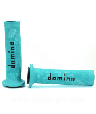 REVETEMENT POIGNEE DOMINO MOTO BLEU/NOIR TEAM LEOPARD (LA PAIRE)