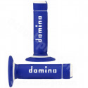 REVETEMENT POIGNEE DOMINO MOTO OFF ROAD A020 BLEU / BLANC CLOSED END 120-123mm (LA PAIRE)