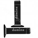 REVETEMENT POIGNEE DOMINO MOTO OFF ROAD A020 NOIR / GRIS CLOSED END 120-123mm (LA PAIRE)