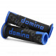 REVETEMENT POIGNEE DOMINO MOTO ON ROAD A450 NOIR / BLEU OPEN END 120-125mm (LA PAIRE)