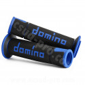 REVETEMENT POIGNEE DOMINO MOTO ON ROAD A450 NOIR / BLEU OPEN END 120-125mm (LA PAIRE)