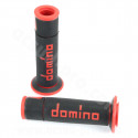 REVETEMENT POIGNEE DOMINO MOTO ON ROAD A450 NOIR / ROUGE OPEN END 120-125mm (LA PAIRE)