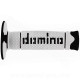 REVETEMENT POIGNEE DOMINO OFFROAD BI-COMPOSANTS BLANC / NOIR A260 CLOSED END 120mm (LA PAIRE)