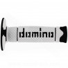 REVETEMENT POIGNEE DOMINO OFFROAD BI-COMPOSANTS BLANC / NOIR A260 CLOSED END 120mm (LA PAIRE)