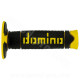 REVETEMENT POIGNEE DOMINO OFFROAD BI-COMPOSANTS NOIR / JAUNE A260 CLOSED END 120mm (LA PAIRE)